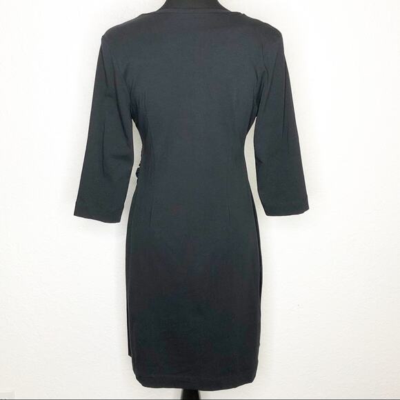 Soft Surroundings black faux wrap dress size Petite Small - Picture 2 of 13